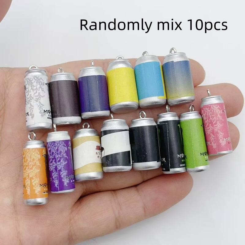 Resin Art Earrings - 10 stuks mini simulatie drankblikjes hars