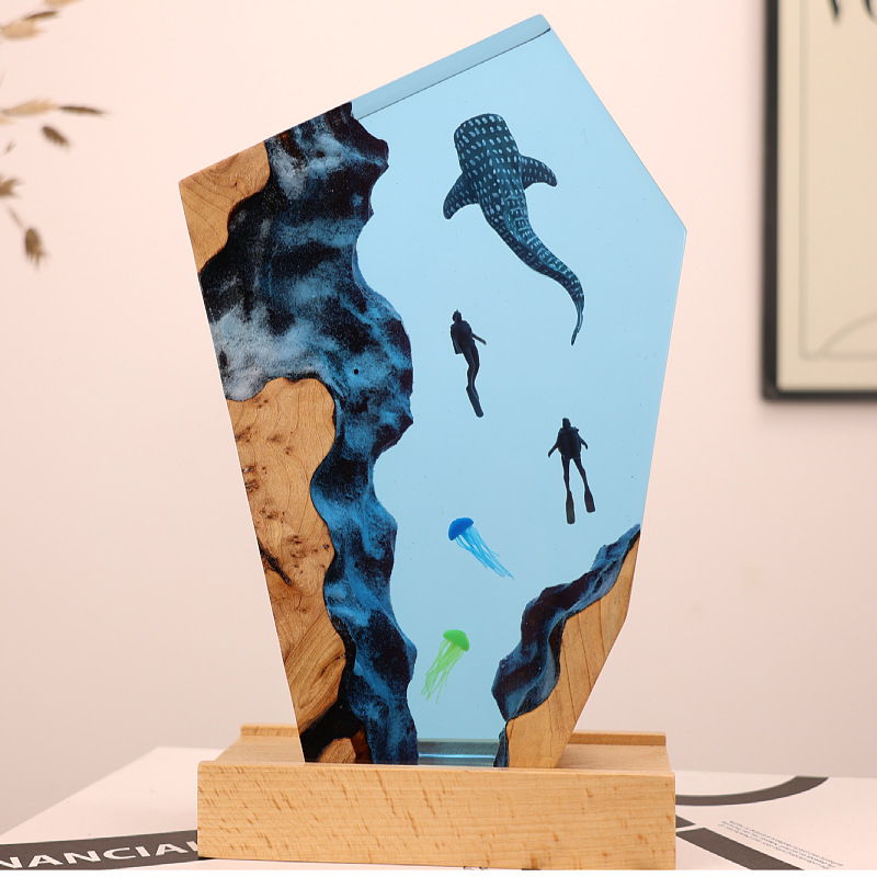 Resin Art For Anniversary Gift - Harsen gietvorm walvis duiker bureaublad kwallen