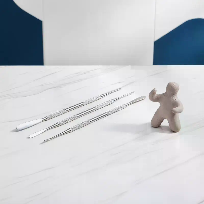 Resin Art Class - 3-delige antislip handgreep roestvrijstalen klei-sculptuurspatelset voor