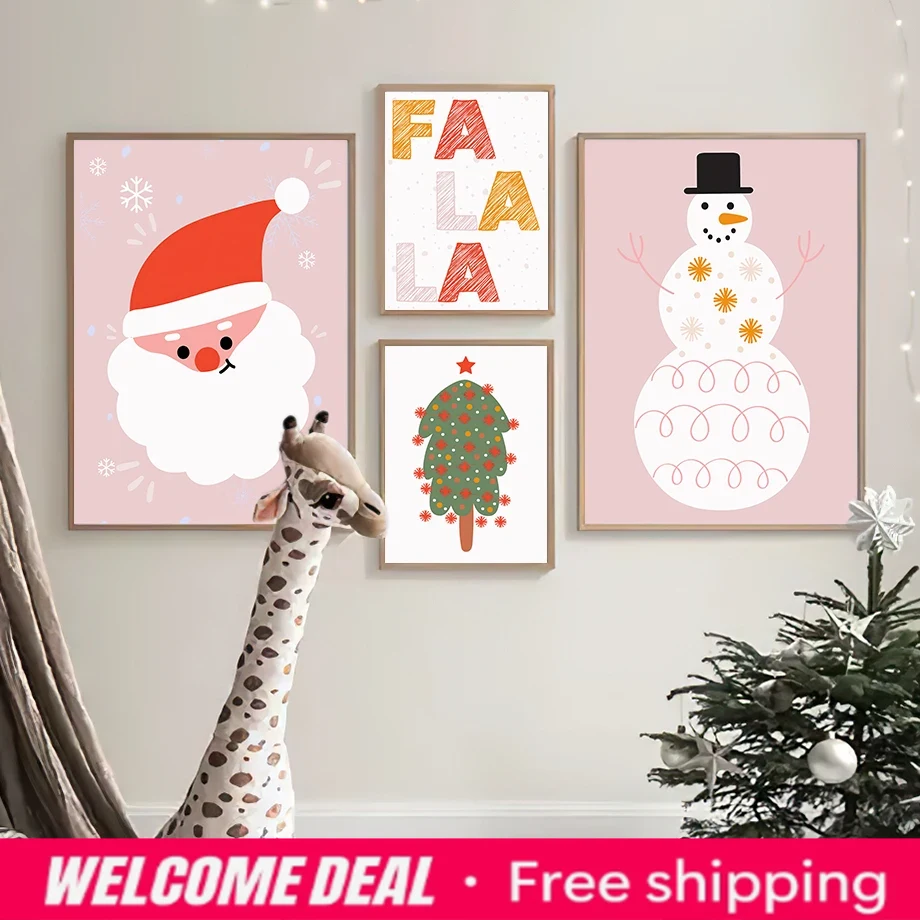 Resin Art Quote - Kerstman Kerstboom Falala Quotes Poster Minimalistische