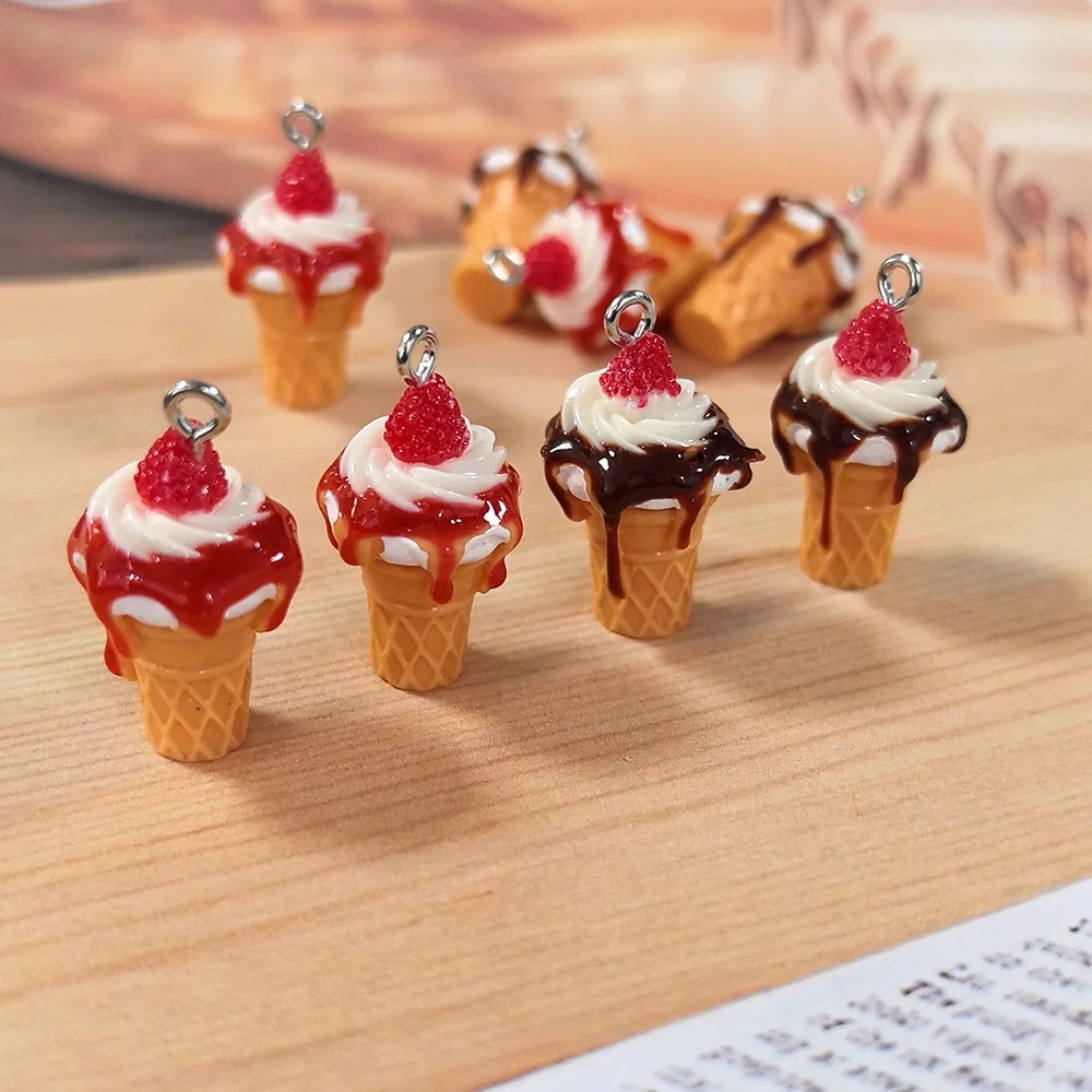 Resin Art Earrings - 10 stuks 3D mini gesimuleerde aardbeienjam