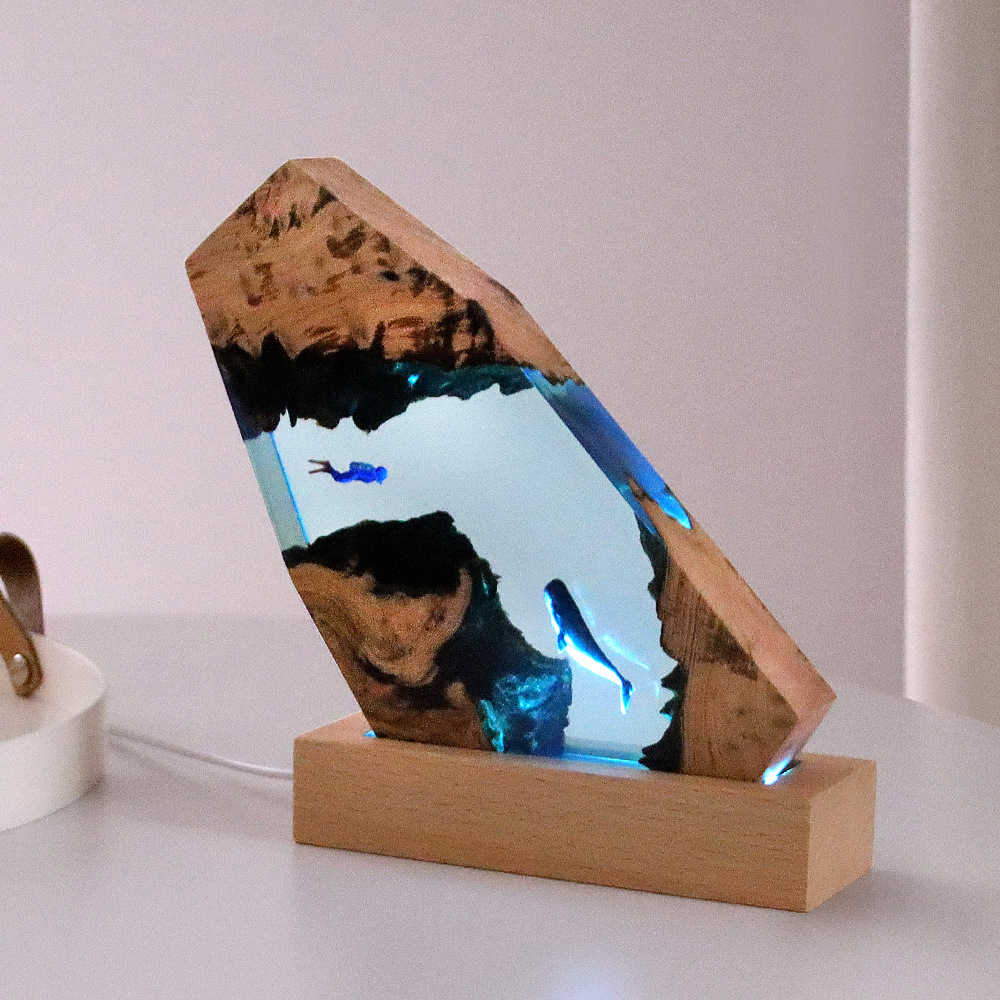 Resin Art For Anniversary Gift - Nieuwe onderwatergrot walvis duiker bureaudecoratie massief