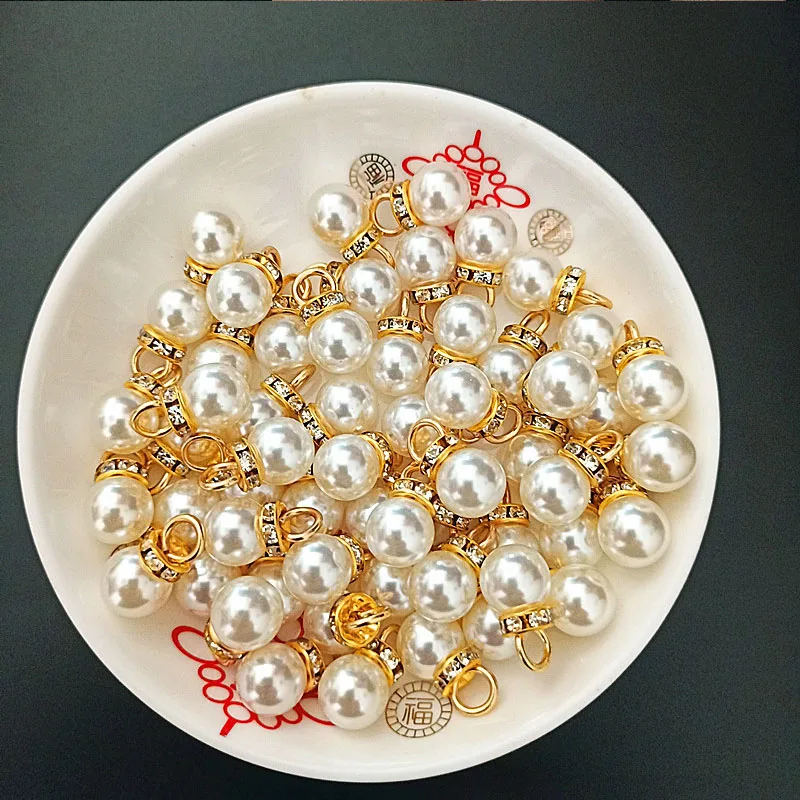 Resin Art For Anniversary Gift - 30 stuks ronde parel diamanten hanger