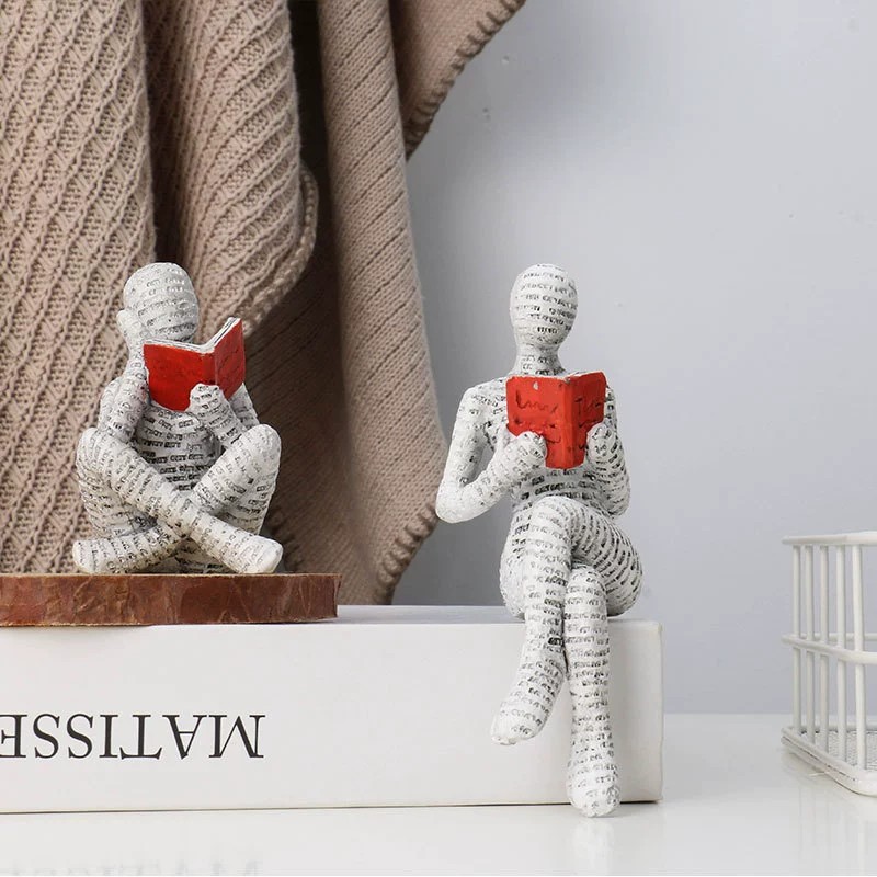 Resin Art For Anniversary Gift - 1pc Creatief Lezen Papierpulp Vrouwen Denker