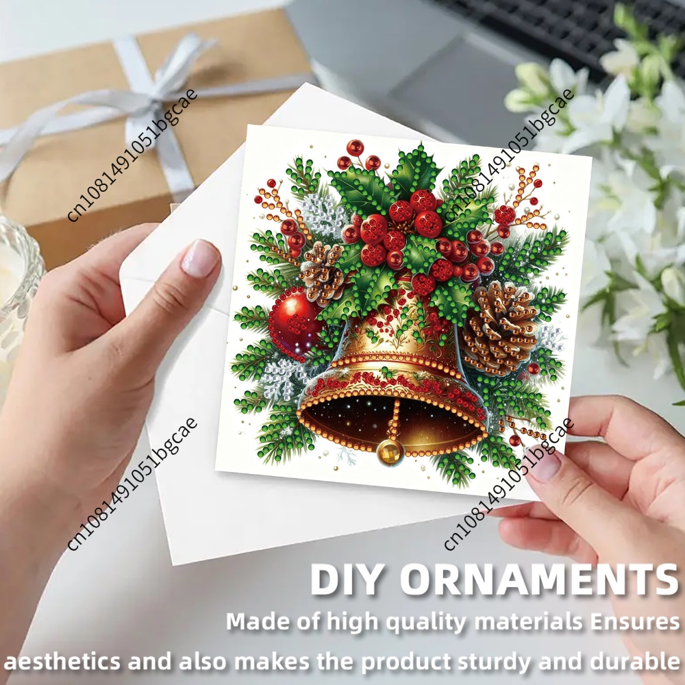Xmas Resin Art - 6-delige kerstpatroon DIY diamant schilderij wenskaartenset