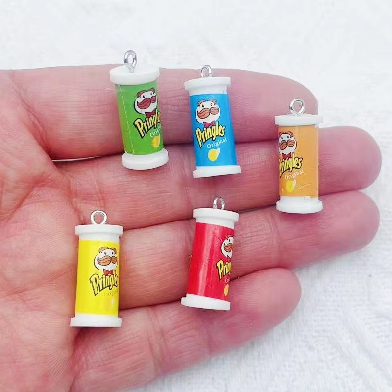 Resin Art Earrings - 10 stuks simulatie 3D emmer aardappelchips
