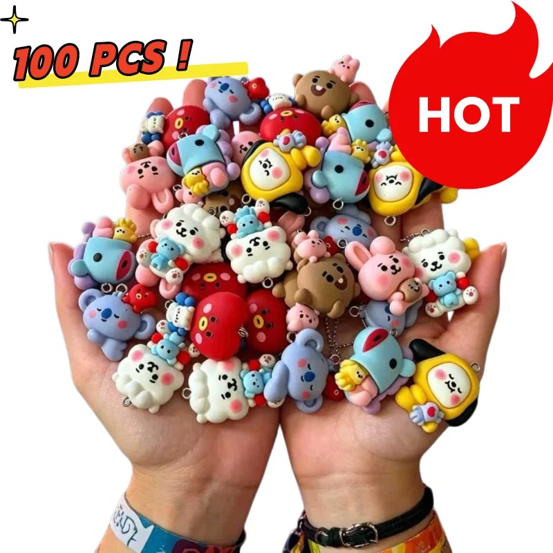 Resin Art Earrings - 7 stks BT21 Hars Cartoon Charm
