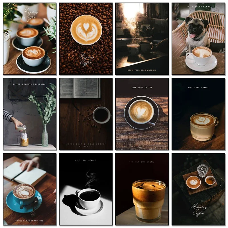 Resin Art Quote - Vintage ochtendkoffie koffie posters en prints