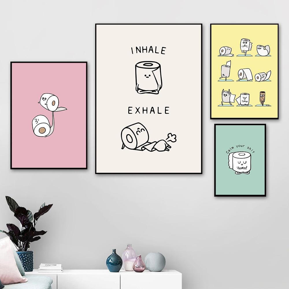 Resin Art Quote - Toiletpapier Yoga Grappig Citaat Minimalistische Muurkunst