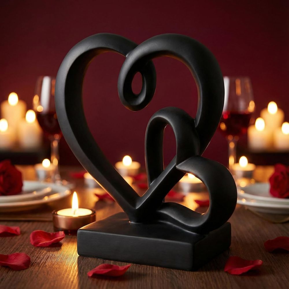 Resin Art For Anniversary Gift - Huwelijksjubileumgeschenken - Twee harten decoratief harsbeeldje,