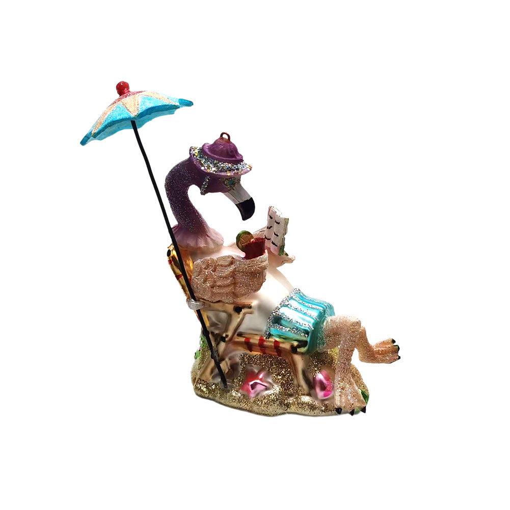 Xmas Resin Art - Glas En Hars Kunst Flamingo Ornamenten