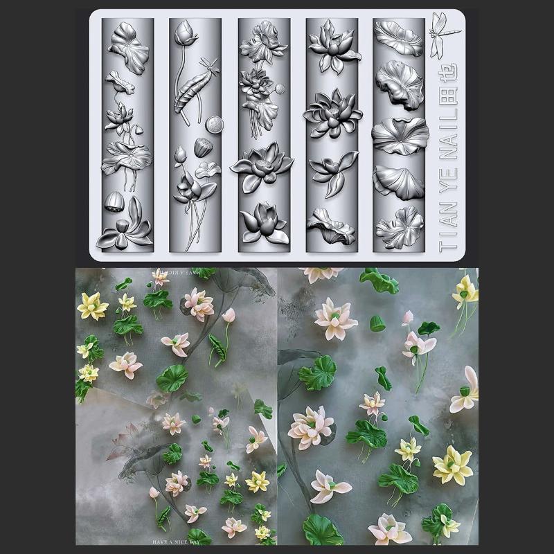 Resin Art Zone - Z. Bloemen Serie 3D Gebogen Nagelmal