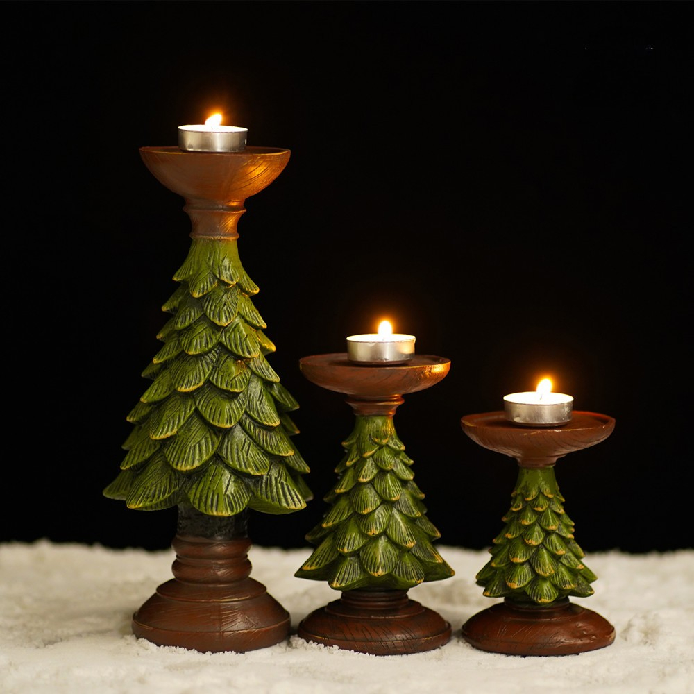 Xmas Resin Art - Home Decoraties Kerstboom Kaars Desktop Houders