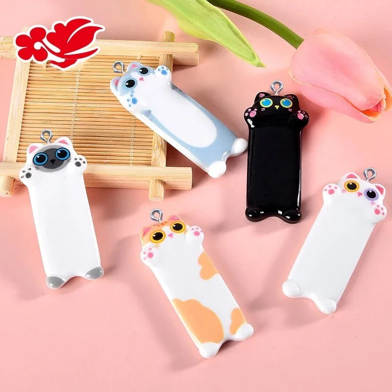 5 stks mooie cartoon kat hars  - Resin Art Earrings recensie en prijs