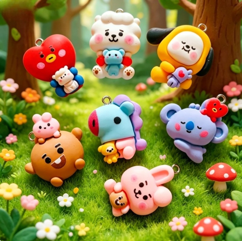7 stks BT21 Hars Cartoon Charm - Resin Art Earrings recensie en prijs