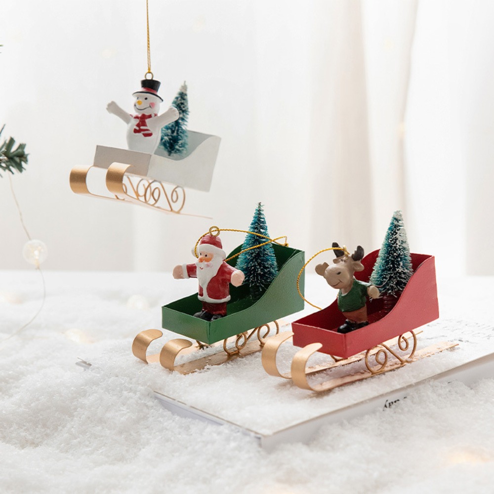 Noordse kerstboom slee hanger  - Xmas Resin Art recensie en prijs