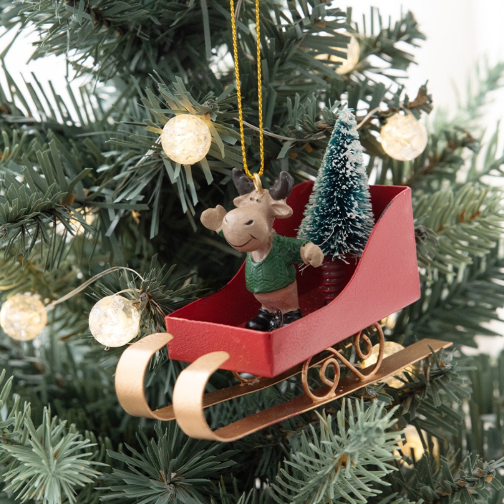 Noordse kerstboom slee hanger  - Xmas Resin Art recensie en prijs