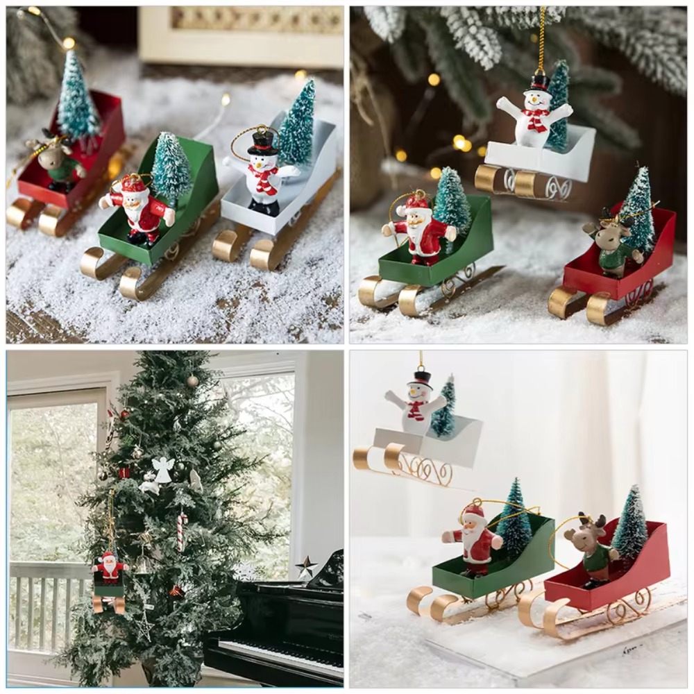 Noordse kerstboom slee hanger  - Xmas Resin Art recensie en prijs